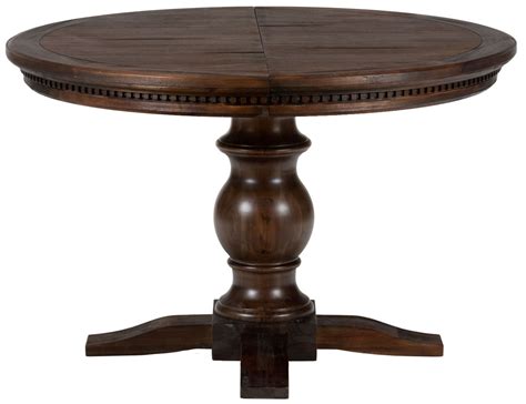 Jofran Geneva Hills Rustic Brown Extendable Round To Oval Pedestal