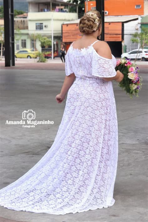 Vestido Noiva Boho Fundo Nude Lavanda Em Renda Elo