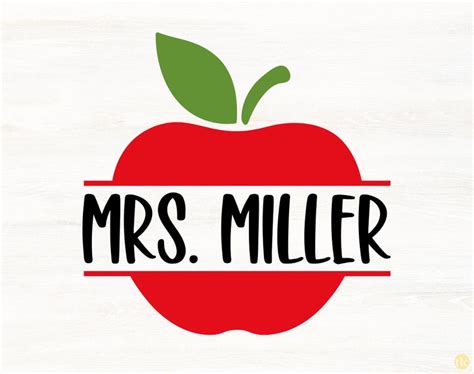 Apple Monogram Svg Teacher Svg Files For Cricut Apple Svg Etsy