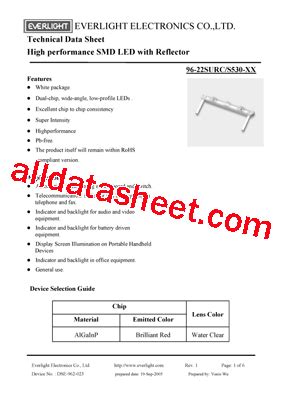 96 22SURC Datasheet PDF Everlight Electronics Co Ltd