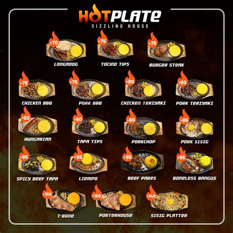 Menu At Hot Plate Sizzling House Restaurant Caloocan