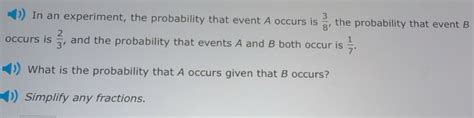 solved   experiment  probability  event  occurs