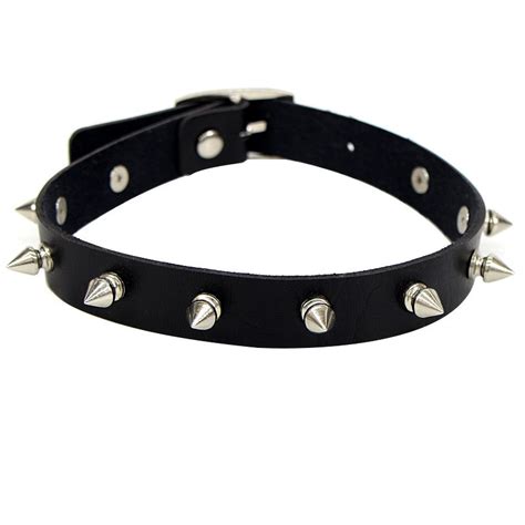 Black spike choker chunky spike collar - Super X Studio