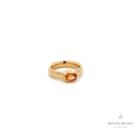 Ring Aus 18 Karat Gold Mit Mandarin Granat Botho Nickel