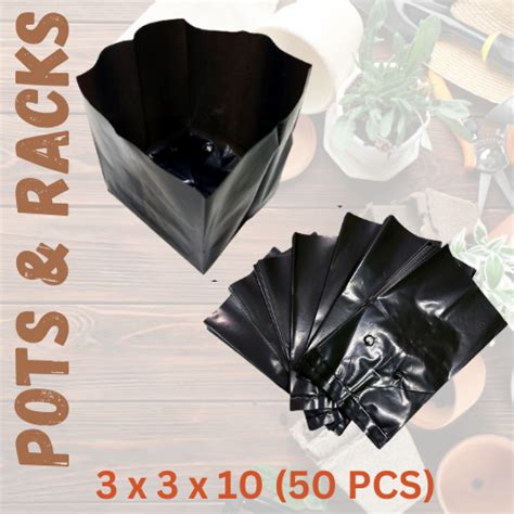 BLACK PLASTIC SEEDLING BAG WITH GUSSET GUSSETED PLASTIC PLANTERS FOR