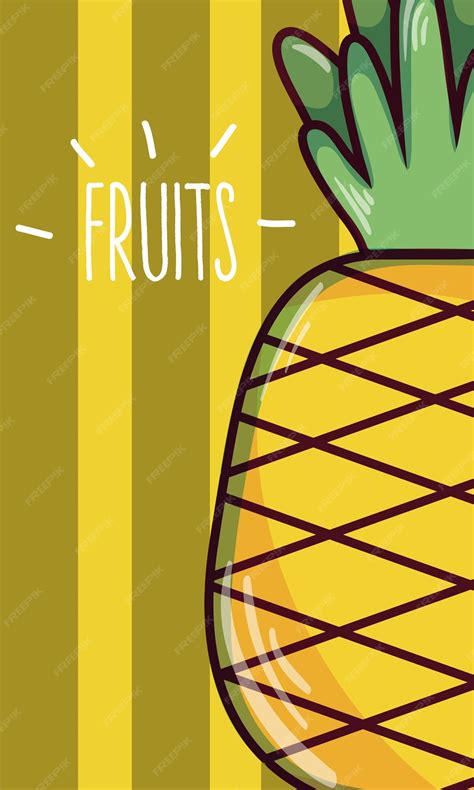 Premium Vector Pineapple Fruits Cartoon Vector Illustration Graphic Design