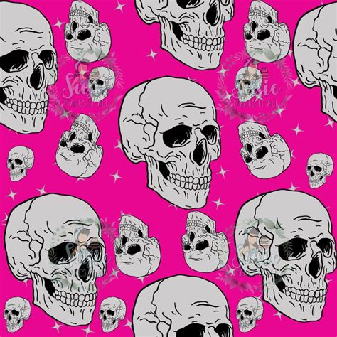 Hot Pink Skulls Seamless File Etsy