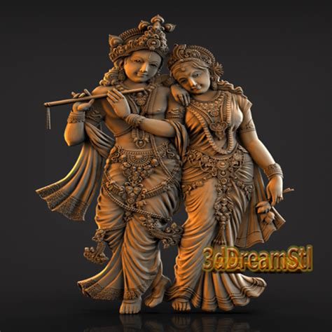 lord krishna  radha stl model cnc router engraver artcam aspire