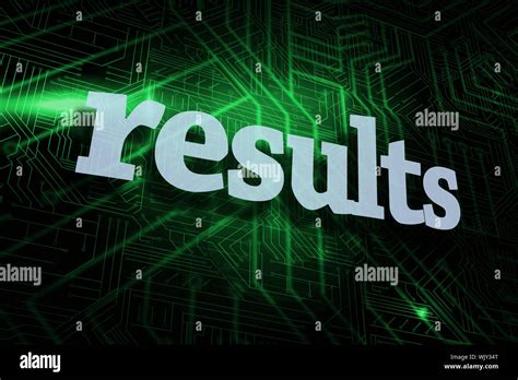 The Word Results Against Green And Black Circuit Board Stock Photo Alamy