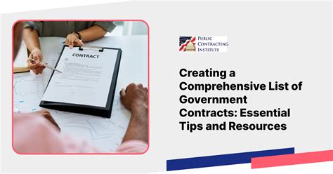 Creating A Comprehensive List Of Government Contracts Essential Tips