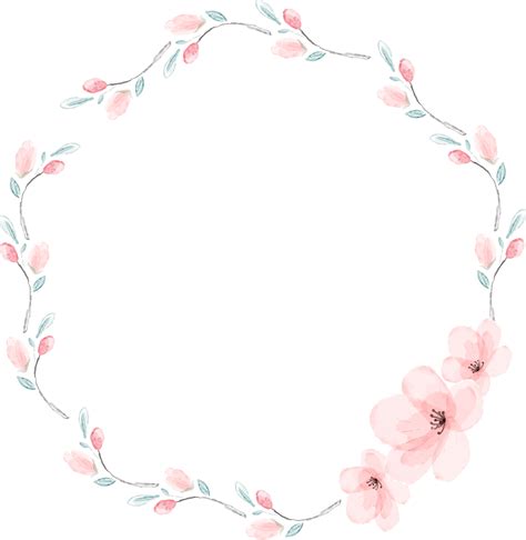 flor de cerezo círculo corona acuarela 13390870 PNG