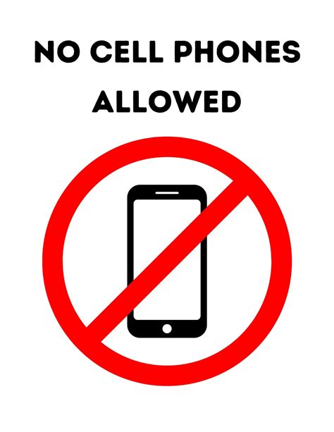 Printable No Cell Phones Allowed Sign, Printable No Cell Phone Use in ...