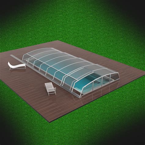 Павильон для Бассейна, 9.14х3.8х0.71, Раздвижной, Низкий, Стильный ...