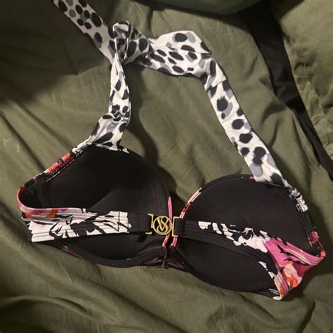VS Multi Coloured Bikini Top With Adjustable Straps Depop