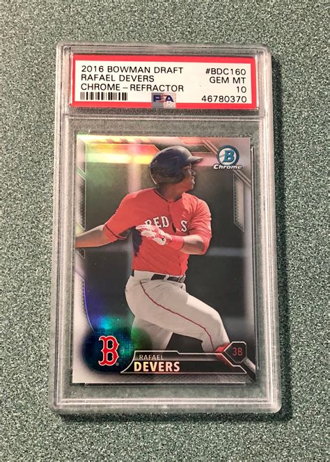 Bowman Draft Rafael Devers Chrome Refractor Psa Gem Etsy