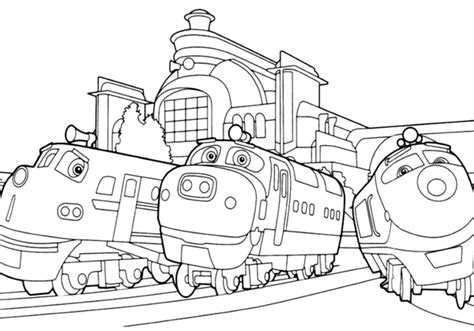 🖍️ Chuggington Trenes Juntos Dibujo Para Colorear Gratis Para