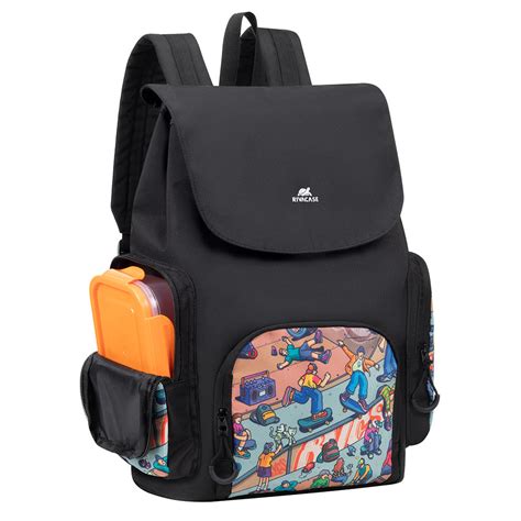 Rivacase Agora 5425 Urban Print Backpack Skaters 15L (Black) – ICT.com.mm