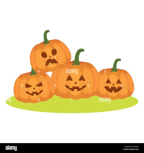 Halloween Pumpkins Cartoons Vector Design Stock Vector Image Art Alamy