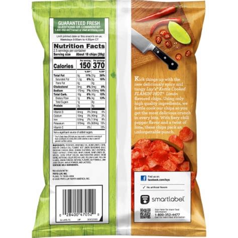 Lay S Kettle Cooked Flamin Hot Limon Flavored Potato Chips Oz Frys Food Stores