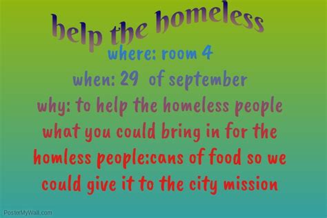 Help The Homeless Postermywall