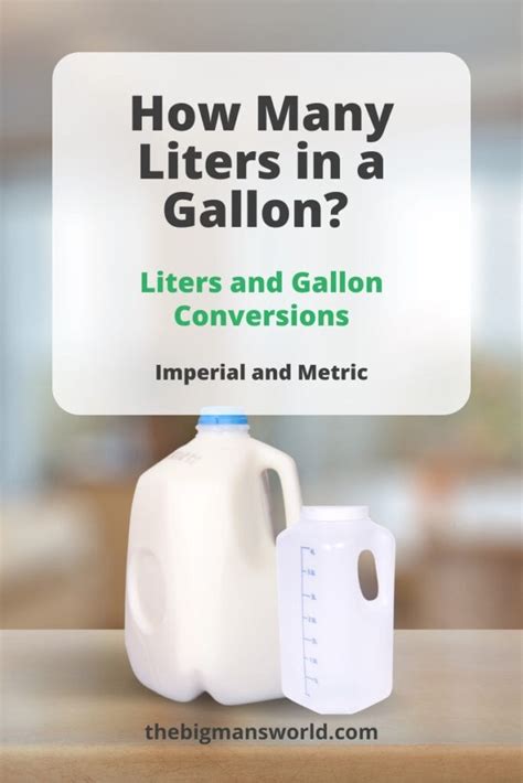 How Many Liters In A Gallon Metric And Imperial Conversions