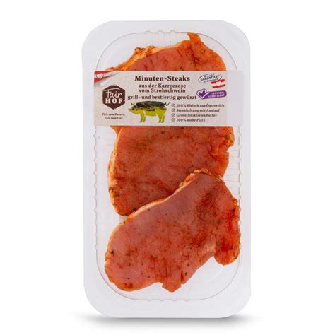 ROKSH Schwein Spezialitäten FAIR HOF Minuten Steaks aus der