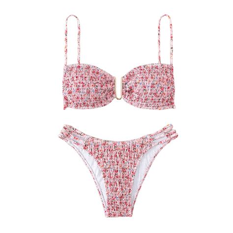 JFGHDG Bikini For Women Bathing Suit For Women Push Up Swimsuits For Women Bra Printed Bikini