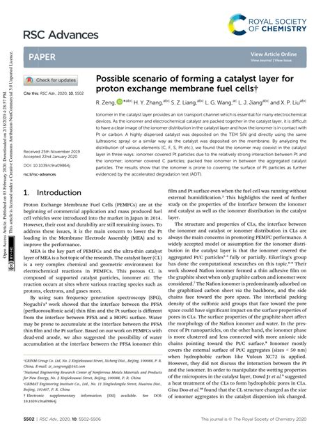 scenario  forming  catalyst layer  proton exchange