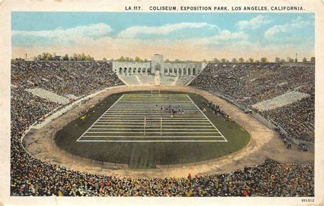 Los Angeles California 1930s Postcard Coliseum Exposition Park Football