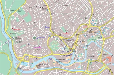 large bristol maps print high resolution detailed maps