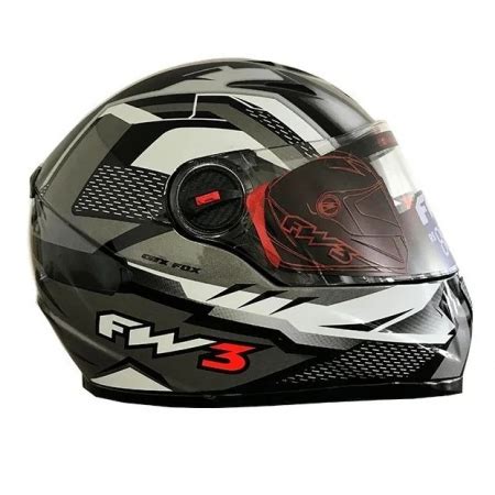 Capacete Fw Gtx Fox Preto Grafite C Viseira Solar