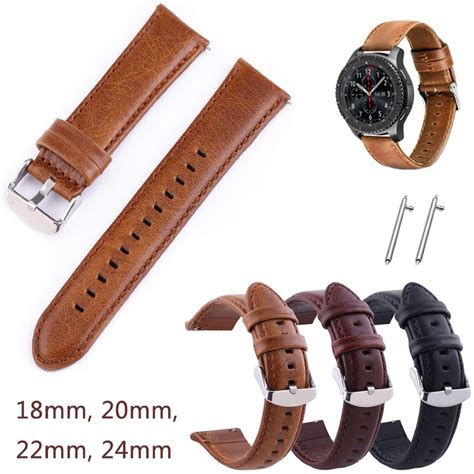 Quick Release Genuine Cowhide Watchband 18mm 20mm 22mm 24mm Retro