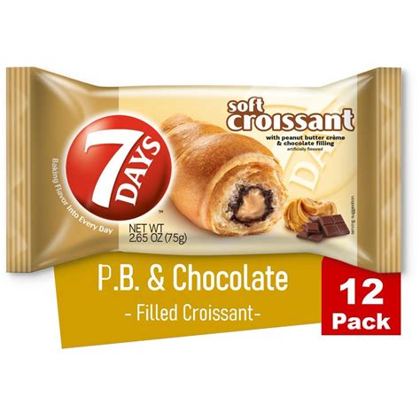 7days Soft Croissant Peanut Butter Chocolate Pack Of 12 Walmart