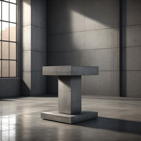 Premium Photo A Stone Podium With A Window And A Stone Bench In The