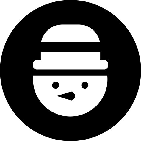 Snowman face glyph icon or symbol. 24275625 Vector Art at Vecteezy