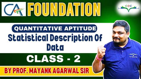 Statistical Description Of Data Class 2 CA Foundation June 24 QA