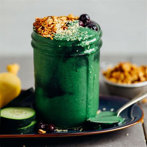 Green Spirulina Smoothie Minimalist Baker Recipes