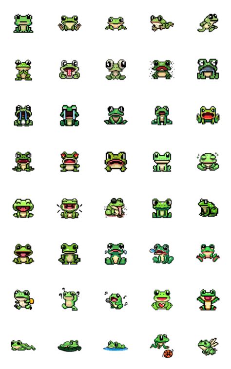 にぎやかなカエルのアイコンのline絵文字｜画像、情報など
