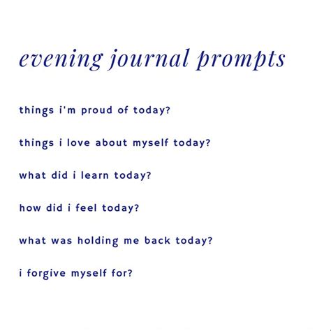 Evening Prompts Daily Journal Prompts Journal Writing Prompts