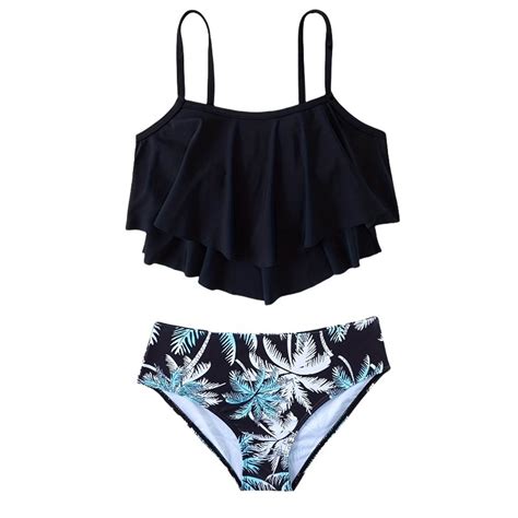 Hiijoy Big Girls Bikini Swimsuit Ruffle Beach Bathing Suit Swimwear Set Sizes Walmart