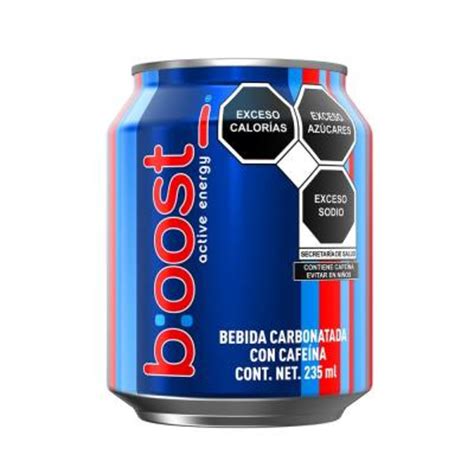 Bebida Carbonatada Boost Active Energy Con Cafe Na Sabor Mora Azul