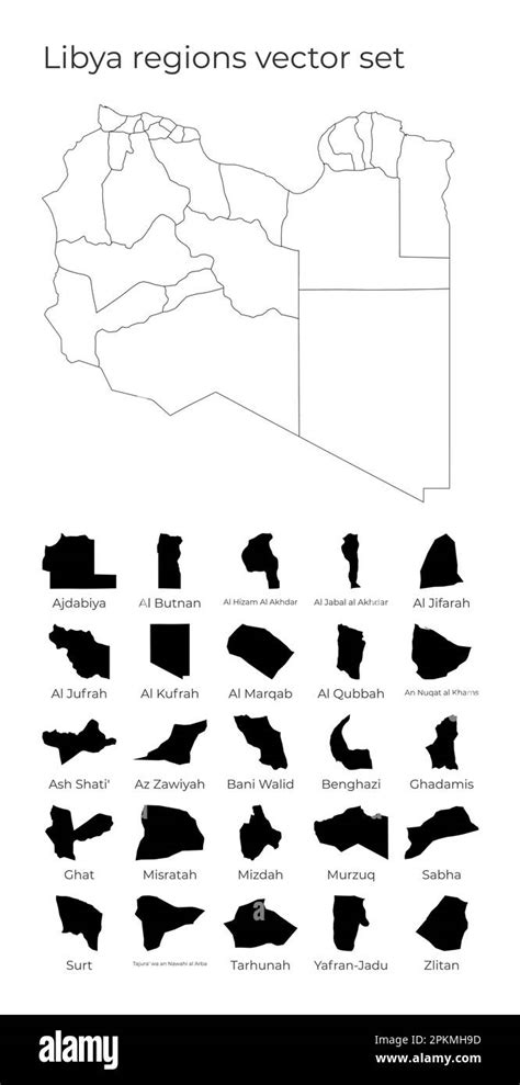 libya map  shapes  regions blank vector map   country