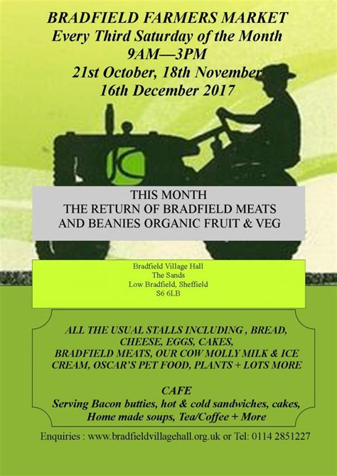 October Farmers Market Welcome To Bradfield Village Hall