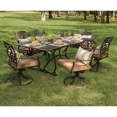 Members Mark Annapolis 7 Pc Cast Aluminum Patio Dining Set With Premium Sunbrella Fabric Sam