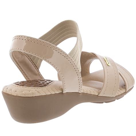 Sandália Modare Ultraconforto Anabela Tiras Cruzadas Nude Compre Agora Dafiti Brasil
