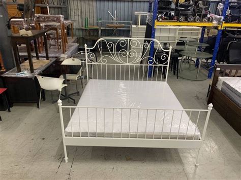 Pk Katil Besi Ikea Leirvik King Iron Bed Frame With Mattress Ikea