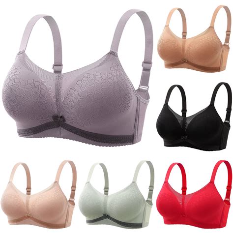 Patlollav Lingerie Womens Bra Plus Size Underwear Comfortable Solid