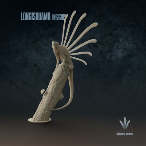 3d Printable Longisquama Insignis Long Scaled Lizard By Miniature Museum