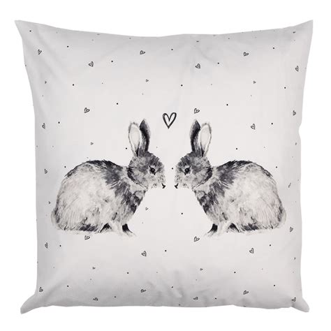 Clayre Eef Cushion Cover X Cm White Polyester Rabbit