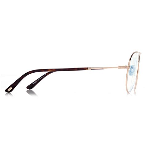 Tom Ford Blue Block Pilot Opticals Occhiali Da Vista Pilota Oro